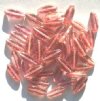 50 16x6mm Golden Lustre Pink Narrow Flat Oval Beads